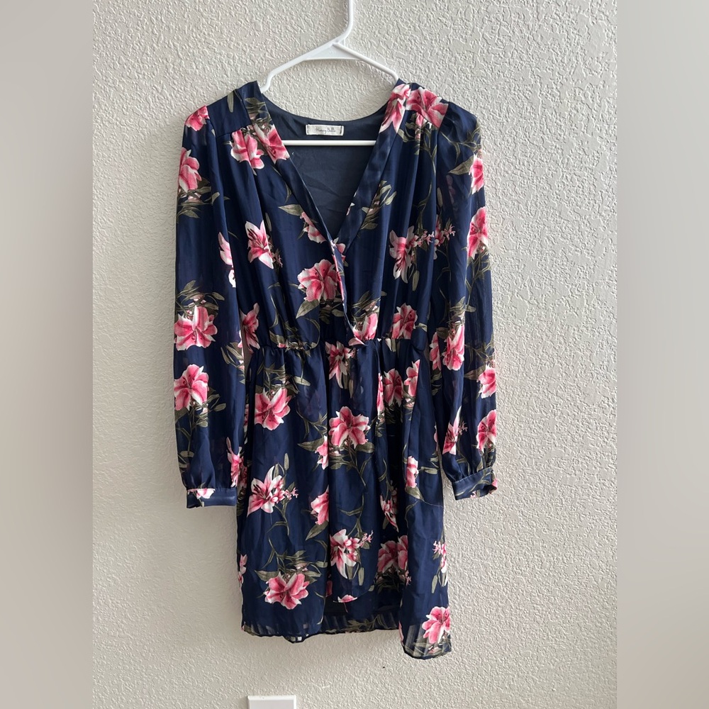 Honey Belle Navy and Pink Floral Dress Size Small